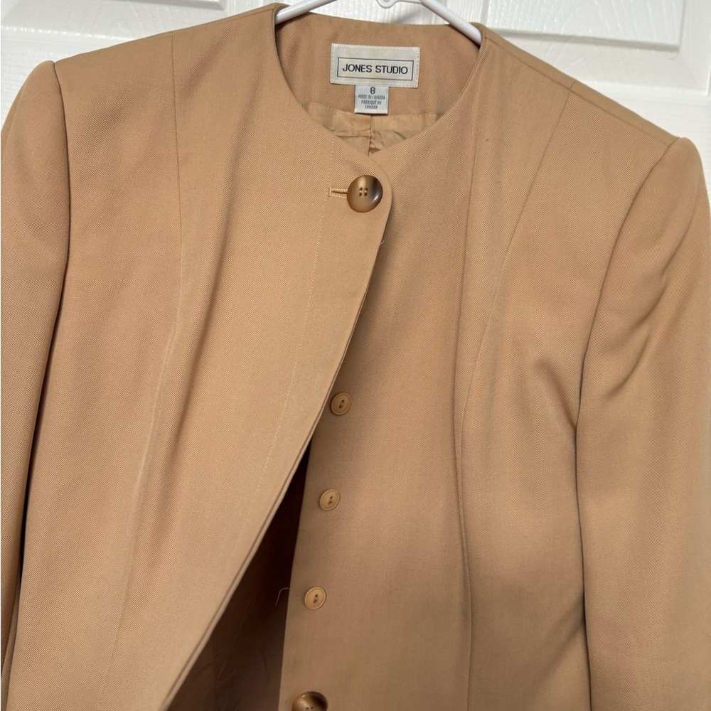 Tan/beige jacket. Jones studio